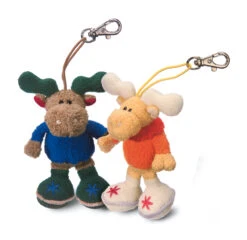 Nici 23906 Anhänger Mit Karabiner Plüsch 12cm Elch Detlef - Blau -Nici 23906 1