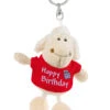 Nici 32322 Schlüsselanhänger Schaf Weiß T-Shirt Rot "Happy Birthday" Ca 10cm -Nici 32322 01 HA Frei