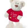 Nici 37756.1 Classic Bear Creme Mit Rotem T-Shirt "I Love You" 35cm Plüsch Schlenker -Nici 37756 1