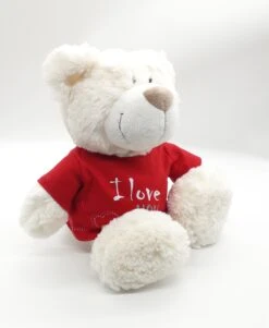 Nici 37756.1 Classic Bear Creme Mit Rotem T-Shirt "I Love You" 35cm Plüsch Schlenker -Nici 37756 1 9