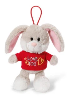 Nici 40182 Hase Mit T-Shirt "Love You" Anhänger Mit Loop 15cm Plüsch Love