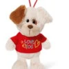 Nici 40183 Hund Mit T-Shirt "Love You" Anhänger Mit Loop 15cm Plüsch Love -Nici 40183 1437x2048