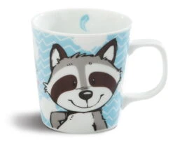 Nici 41162 Porzellan-Tasse (Kinder) Waschbär Rod & Stinktier Steve 8x8,5cm