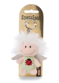 Nici 46122 Schlüsselanhänger Schutzengel Grün Mit Marienkäfer 7cm Plüsch