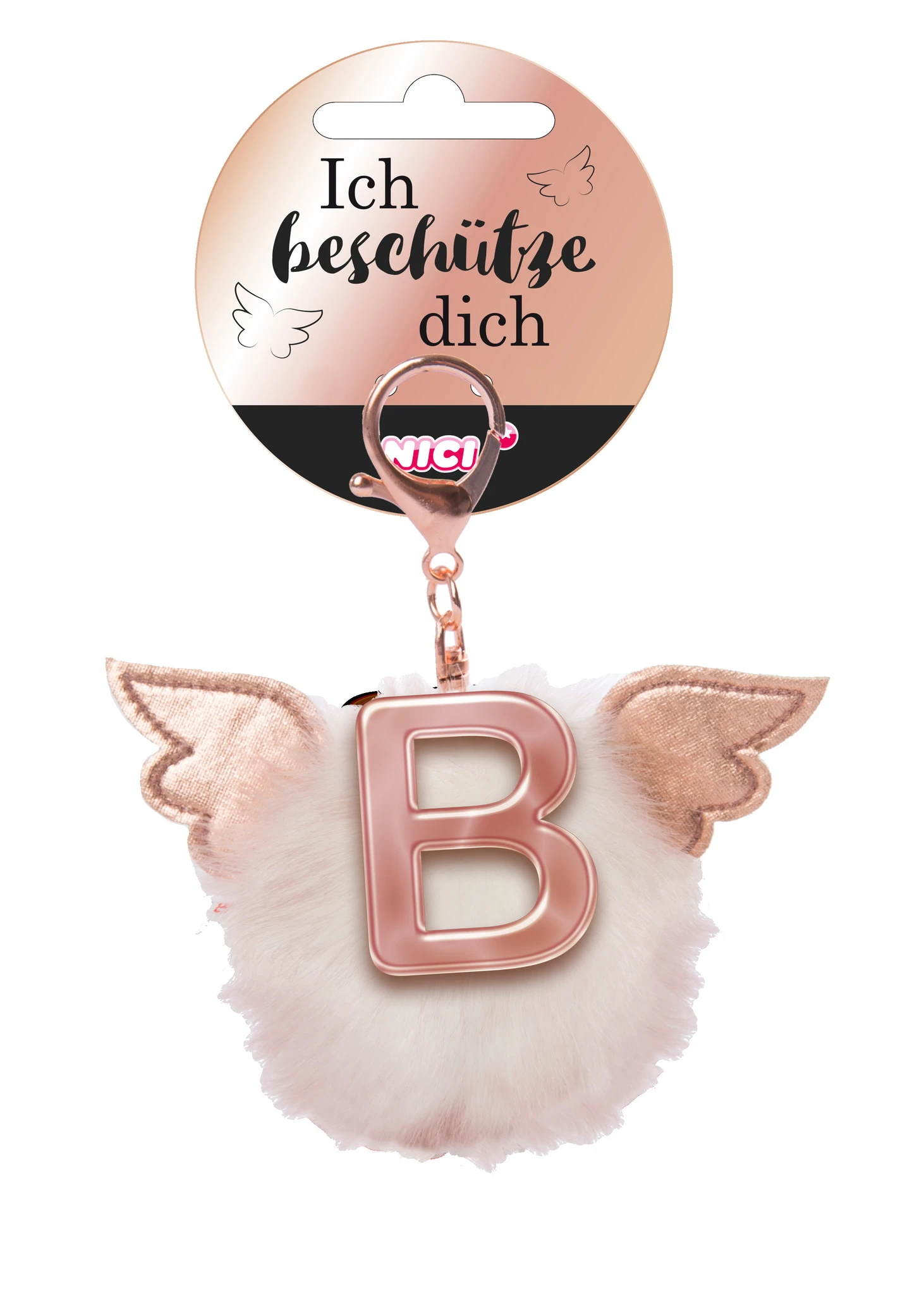 Nici 46971 Taschenanhänger Schutzbommel Mit Flügeln + Pompon Metallbuchstabe B 3 Nici 46971 Taschenanhänger Schutzbommel Mit Flügeln + Pompon Metallbuchstabe B