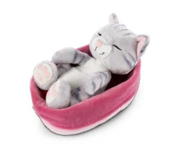 Nici 47144 Sleeping Kitties Schlafende Katze Im Körbchen 16cm Plüsch Grau