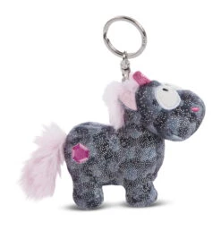 Nici 47648 Schlüsselanhänger Einhorn Diamond Dust Schwarz 10cm Plüsch Glitzernd