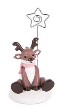 Nici 48359 Fotohalter Zettelhalter Rentier Jonte Polyresin Winter Friends