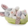 Nici 48706 Sleeping Pets Bunnies Hase Grau 12cm Schlafend Im Körbchen Grün -Nici 48706 01 HA Frei 2048x1476