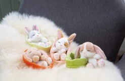 Nici 48708 Sleeping Pets Bunnies Hase Karamell 12cm Schlafend Im Körbchen Peach -Nici 48706 10 48707 48708 48709 Milieu 2048x1318 2