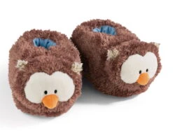 Nici 48935 Hausschuhe Eule Oscar Figürlich Größe 38-41 (L) Plüsch GREEN
